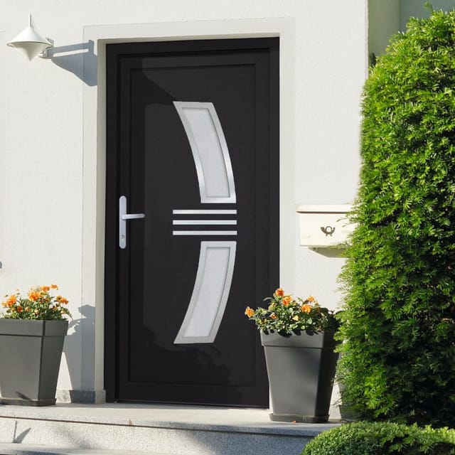 vidaXL Haustür Anthrazit 88x200 cm PVC 3187931