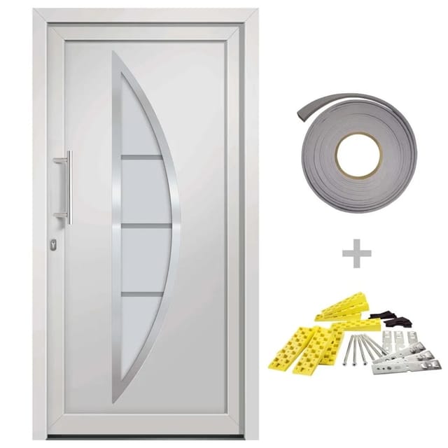 vidaXL Haustür Weiß 98x208 cm 279202