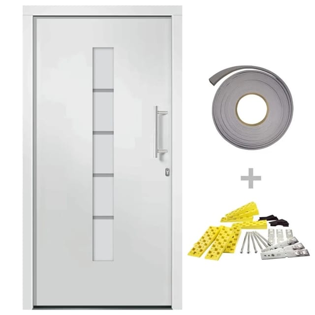 vidaXL Haustür Aluminium und PVC Weiß 100x200 cm 3056806