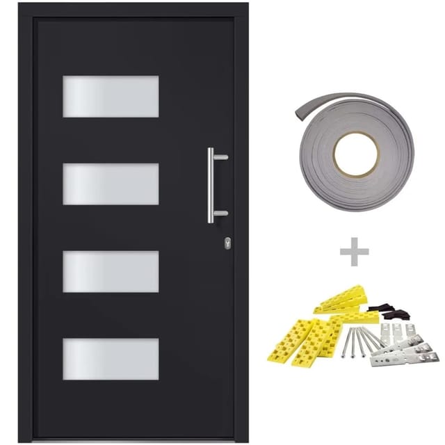 vidaXL Haustür Aluminium und PVC Anthrazit 110x210 cm 3056826