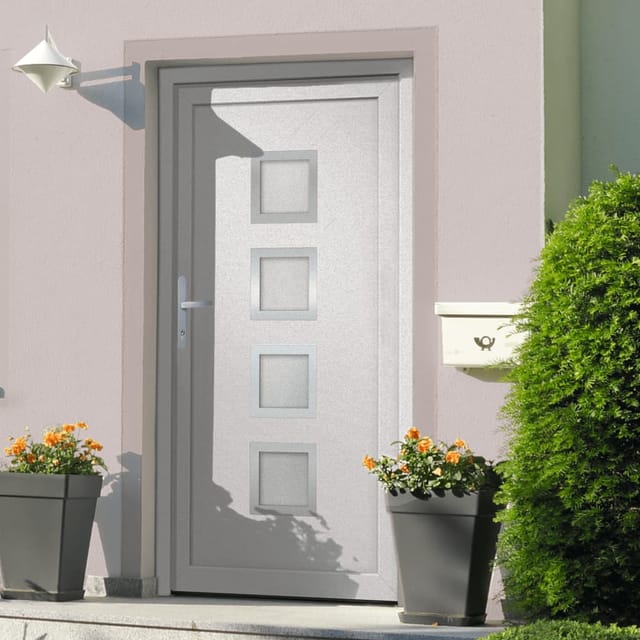 vidaXL Haustür Weiß 88x200 cm PVC 3187837