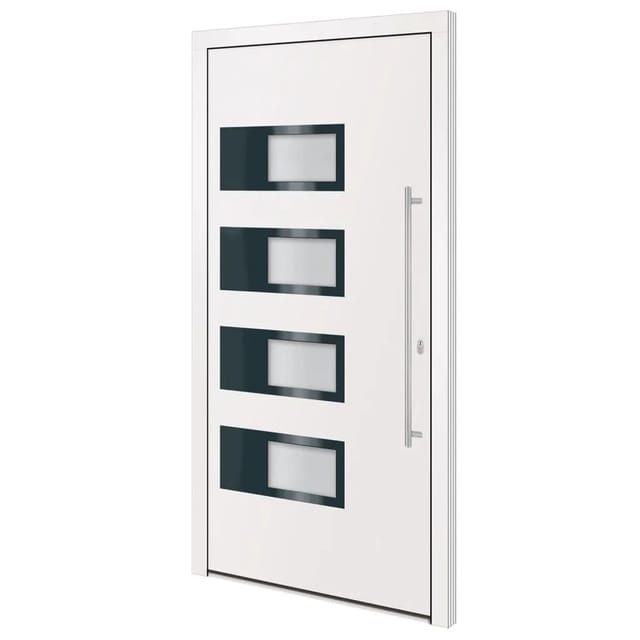 vidaXL Haustür Weiß 100x200 cm Aluminium und PVC 3157062