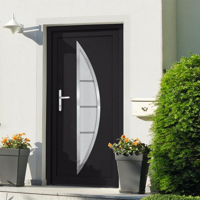 vidaXL Haustür Anthrazit 98x190 cm PVC 3187874