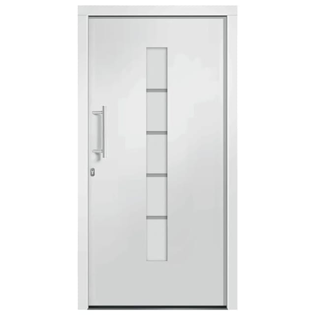 vidaXL Haustür Aluminium und PVC Weiß 100x200 cm 3056809
