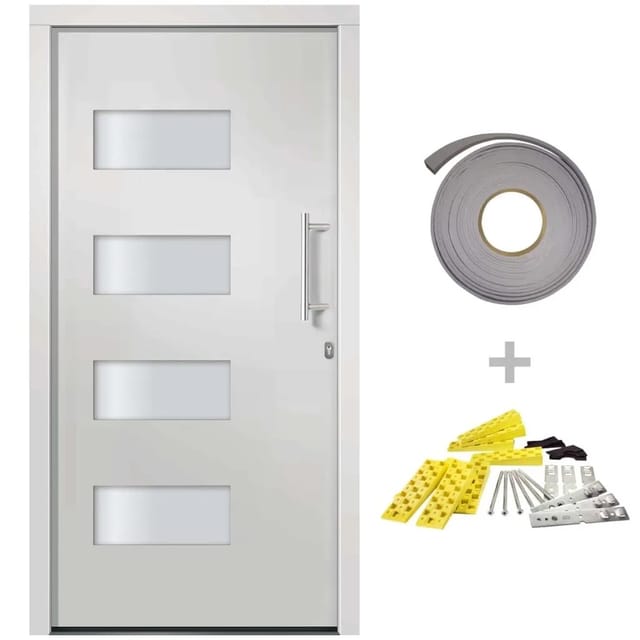 vidaXL Haustür Aluminium und PVC Weiß 110x210 cm 3056820