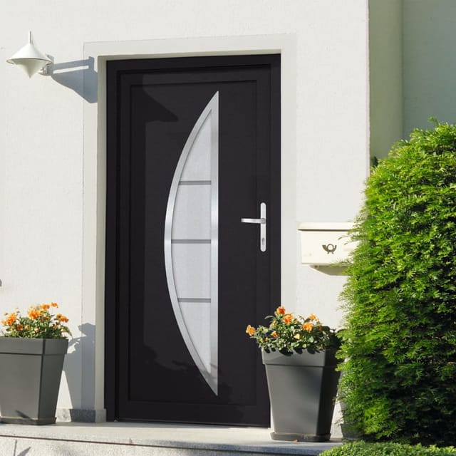 vidaXL Haustür Anthrazit 98x208 cm PVC 3187882