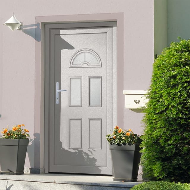 vidaXL Haustür Weiß 98x208 cm PVC 3187913