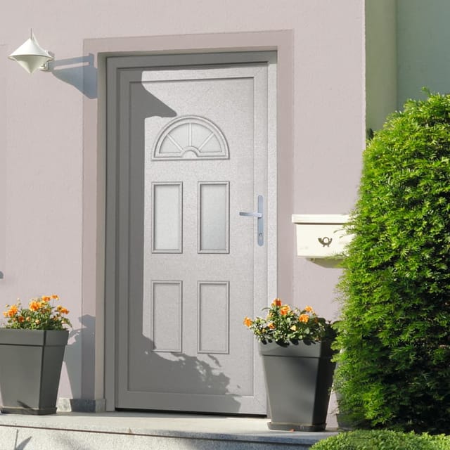 vidaXL Haustür Weiß 98x208 cm PVC 3187919