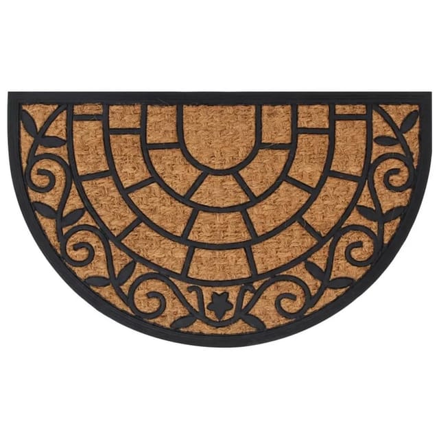 vidaXL Fußmatte Halbrund 45x75 cm Gummi und Kokosfaser 155884