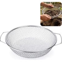 30 Cm Edelstahl-gartensieb Mit Griff - Rundes Metallsieb Für Sand, Saatgut, Erde, Kompost, Steine, Unkraut, Kies (6 Mm Maschenweite)