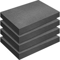 Vorgeschnittene Schaumstoffwürfel, 4 Stück, 400 X 300 X 50 Mm, Superfeines 10-mm-raster Für Koffer Und Miniaturspiele