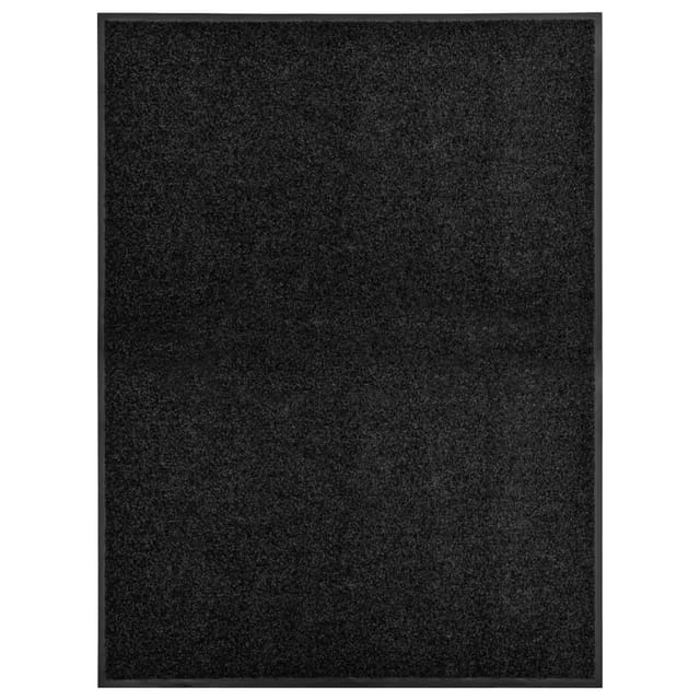 vidaXL Fußmatte Waschbar Schwarz 90x120 cm 323412
