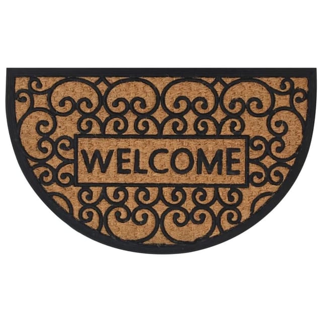 vidaXL Fußmatte Halbrund 45x75 cm Gummi und Kokosfaser 155668