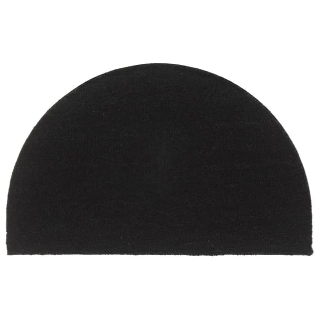 vidaXL Fußmatte Schwarz Halbrund 50x80 cm Kokosfaser Getuftet 155575