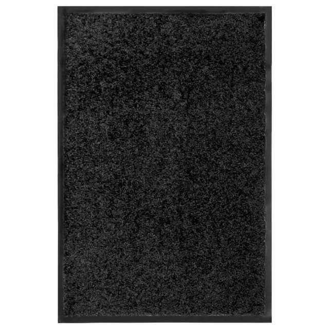vidaXL Fußmatte Waschbar Schwarz 40x60 cm 323409