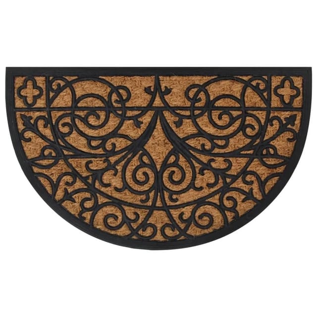 vidaXL Fußmatte Halbrund 45x75 cm Gummi und Kokosfaser 155667