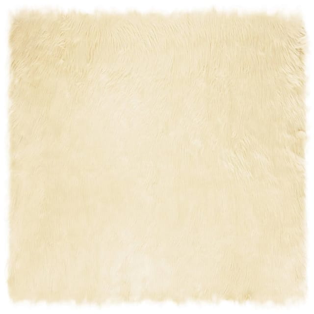 vidaXL Kunstschaffell Teppich Tafalla Creme 240 x 240 cm Polyester 42021512
