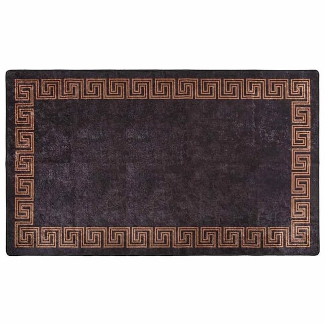 vidaXL Teppich Waschbar Schwarz und Golden 190x300 cm Rutschfest 337932