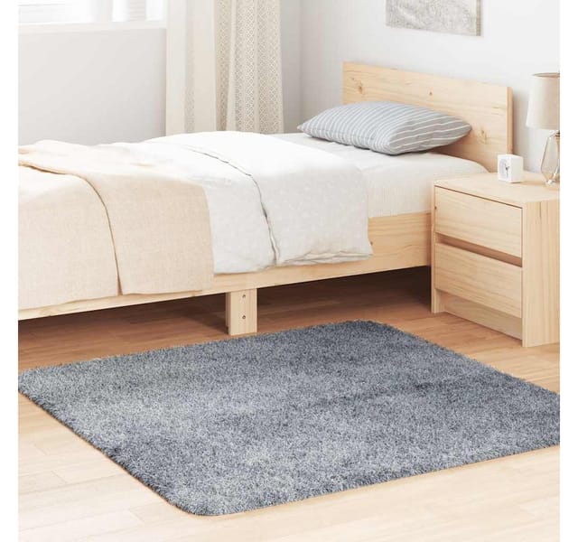 vidaXL Teppich Shaggy Hochflor NAVARRA Hellgrau 120x120 cm Polyester 4102866