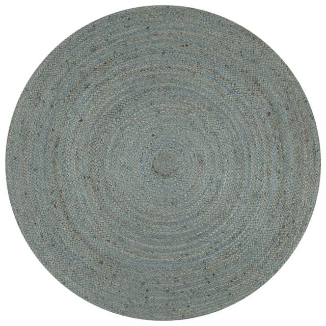 vidaXL Teppich Handgefertigt Jute Rund 90 cm Olivgrün 133668
