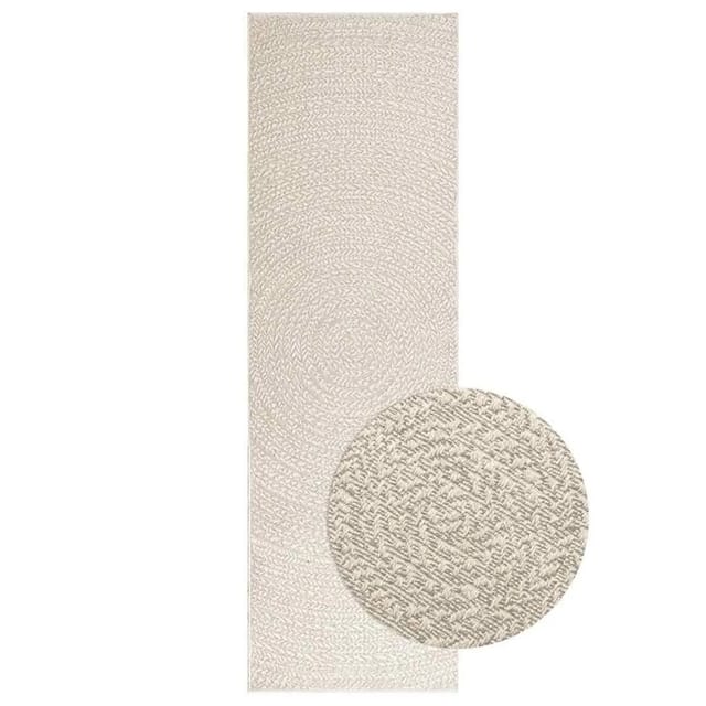 vidaXL Teppich ZIZUR Creme 80x250 cm Jute-Optik Indoor und Outdoor 4010374
