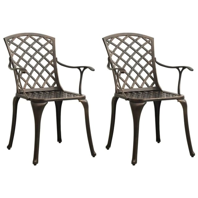vidaXL Gartenstühle 2 Stk Aluminiumguss Bronzen 315570