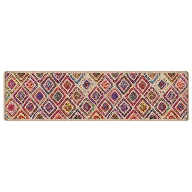 vidaXL Teppich Waschbar Mehrfarbig 80x300 cm Rutschfest 136586