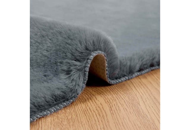 vidaXL Kunstfell Hasen Teppich Olite Anthrazit 120 x 120 cm Polyester 42021773