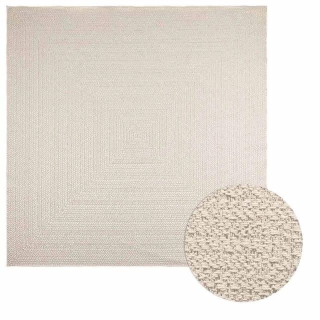 vidaXL Teppich ZIZUR Creme 240x240 cm Jute-Optik Indoor und Outdoor 4010369