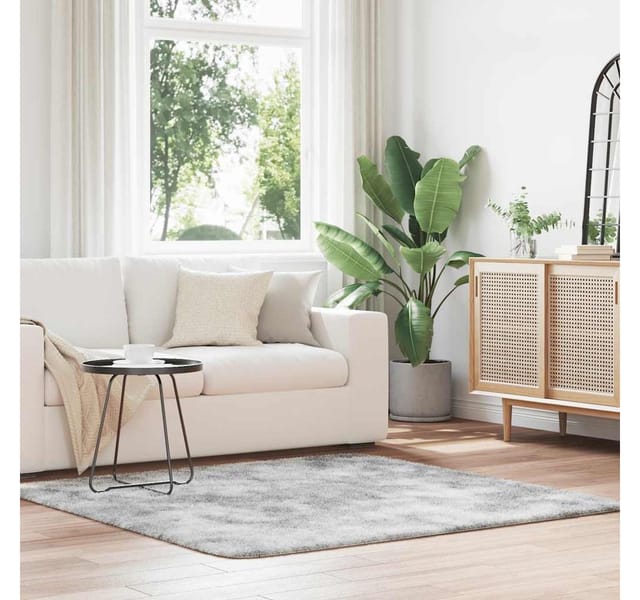 vidaXL Teppich Shaggy Hochflor NAVARRA Silbergrau 160x160 cm Polyester 4102876