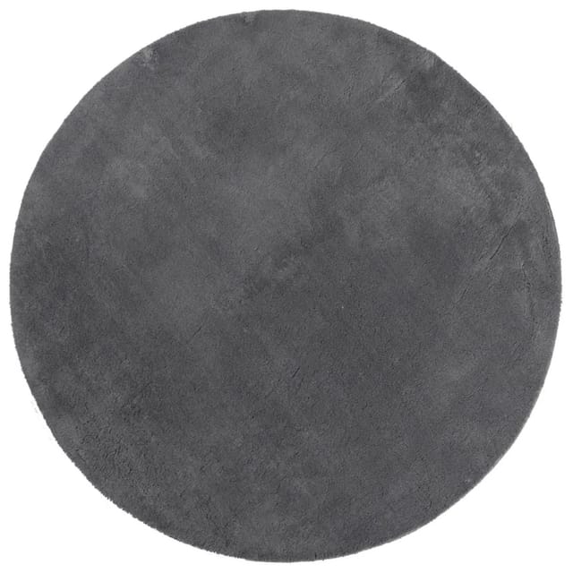 vidaXL Teppich HUARTE Kurzflor Weich und Waschbar Anthrazit Ø 120 cm 375010