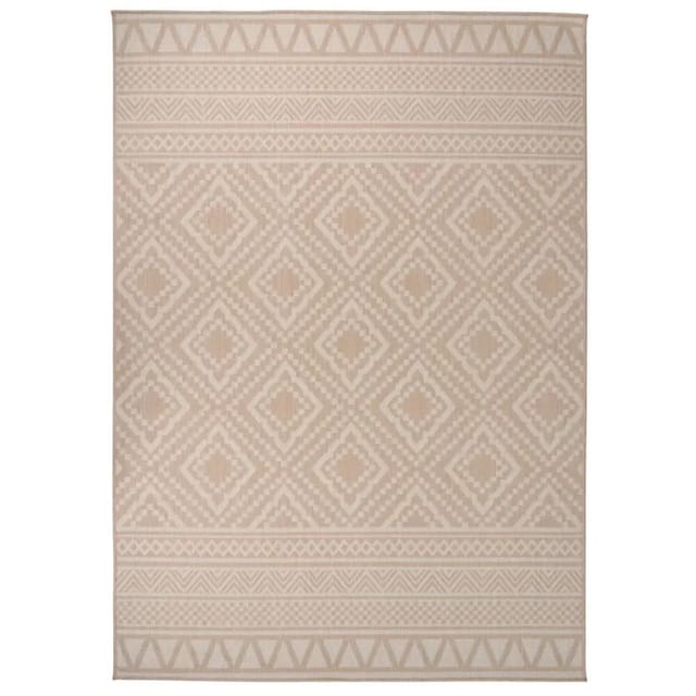 vidaXL Outdoor-Teppich Flachgewebe 120x170 cm Braun Gestreift 340865