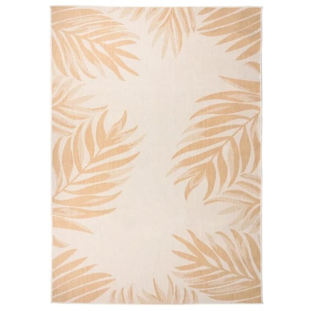 vidaXL Outdoor-Teppich Flachgewebe 140x200 cm Blattmuster 340859