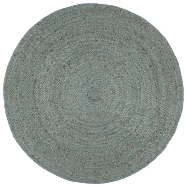 vidaXL Teppich Handgefertigt Jute Rund 210 cm Olivgrün 343600