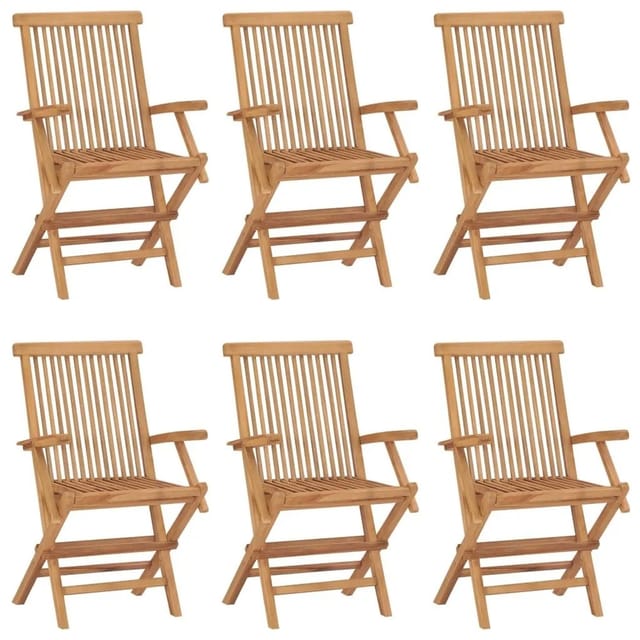 vidaXL Klappbare Gartenstühle 6 Stk Massivholz Teak 3096594