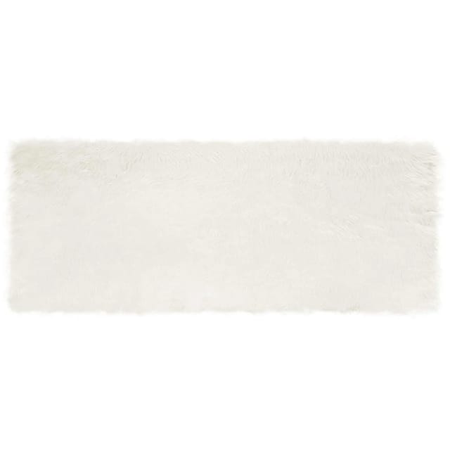 vidaXL Kunstschaffell Teppich Tafalla Weiß 80 x 200 cm Polyester 42021457