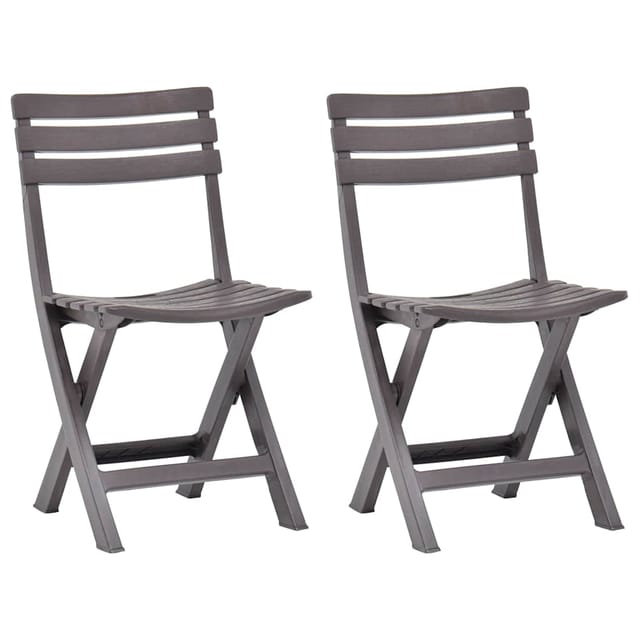 vidaXL Klappbare Gartenstühle 2 Stk Kunststoff Mokka 48788