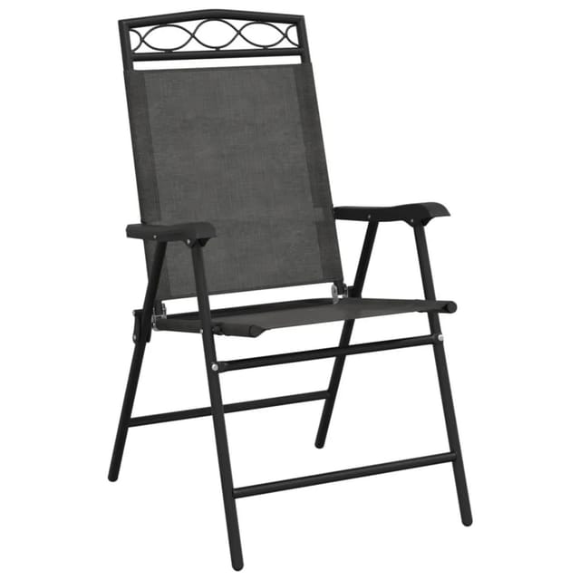 vidaXL Klappbare Gartenstühle 8 Stk Graumeliert Stahl und Textilene 3157294
