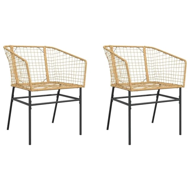 vidaXL Gartenstühle 2 Stk Braun Poly Rattan 369099