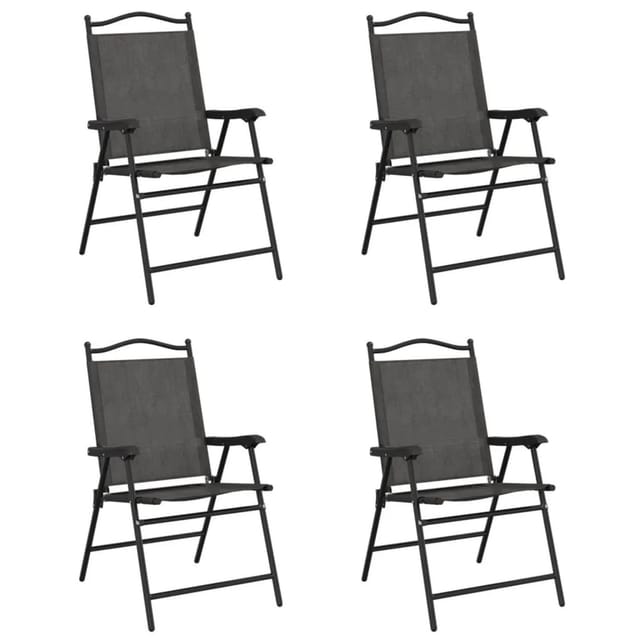 vidaXL Klappbare Gartenstühle 4 Stk Graumeliert Stahl und Textilene 3157287
