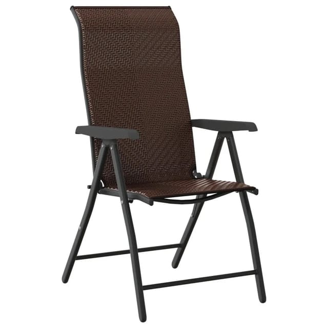 vidaXL Gartenstühle 4 Stk Klappbar Braun Poly Rattan 3270608