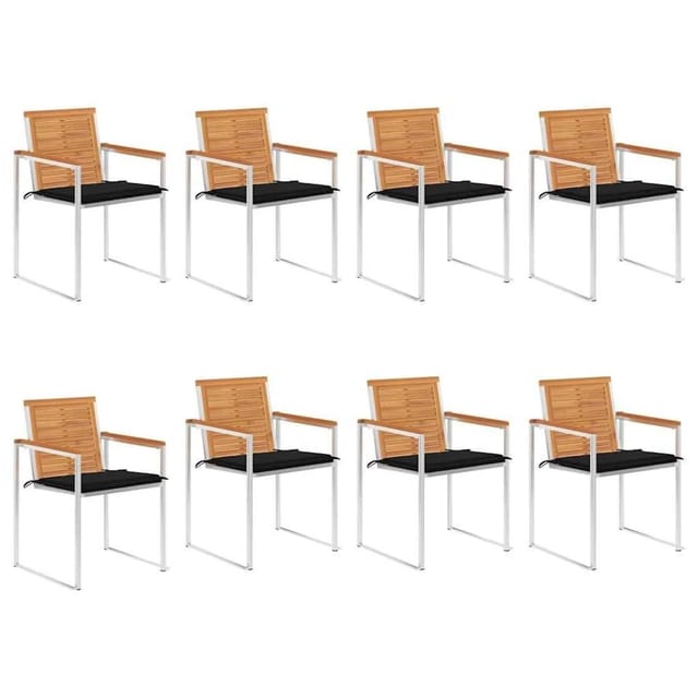 vidaXL Gartenstühle 8 Stk mit Kissen Massivholz Akazie 3078531