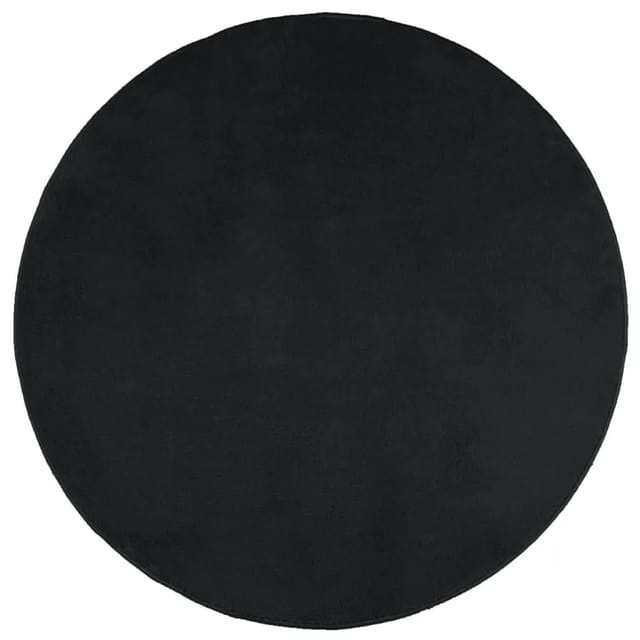 vidaXL Teppich OVIEDO Kurzflor Schwarz Ø 200 cm 375569