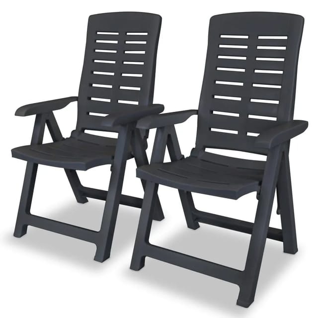 vidaXL Verstellbare Gartenstühle 2 Stk Kunststoff Anthrazit 43897