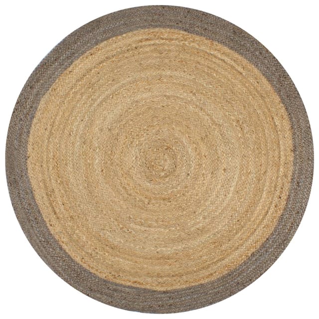 vidaXL Teppich Handgefertigt Jute mit Grauem Rand 150 cm 133676