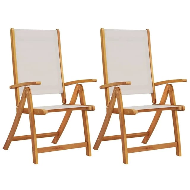vidaXL Gartenstühle 2 Stk Klappbar Massivholz Akazie und Textilene 4008421