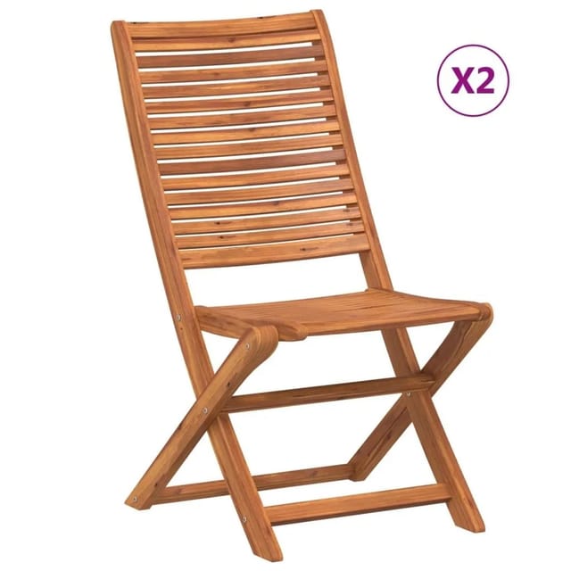vidaXL Gartenstühle 2 Stk Klappbar Massivholz Akazie 367696