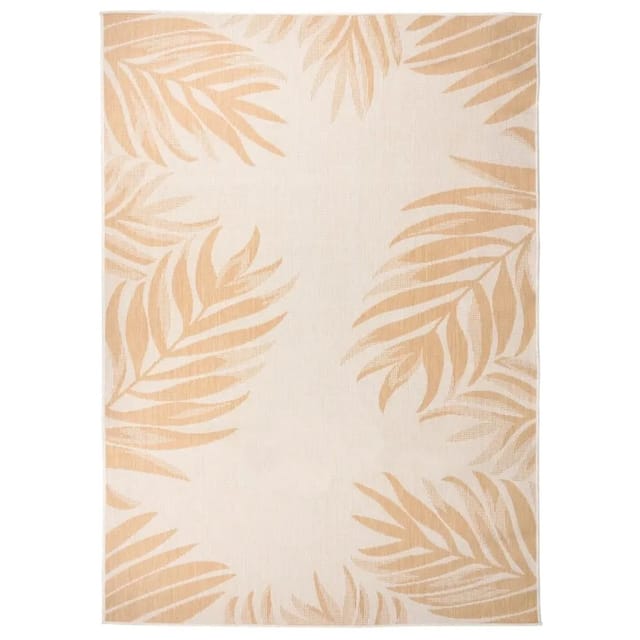 vidaXL Outdoor-Teppich Flachgewebe 120x170 cm Blattmuster 340858