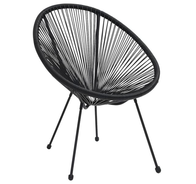 vidaXL Moon-Gartenstühle 2 Stk Rattan Schwarz 312164