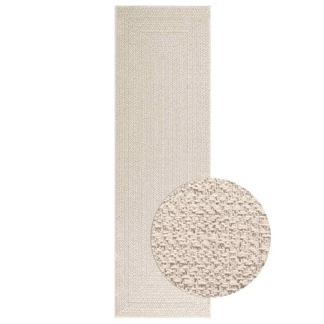 vidaXL Teppich ZIZUR Creme 80x250 cm Jute-Optik Indoor und Outdoor 4010361